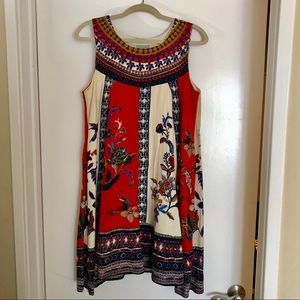 Anthropologie spring/summer red/beige dress